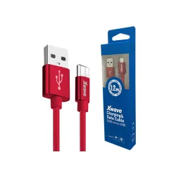 Xwave Kabl USB2.0 na Micro USB 1.2M,2A,aluminium,upleten,crveni
