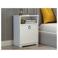 Bečki noćni ormarić sa vratima belo