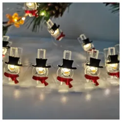 LED svetleći niz štipaljke "sneško belići" 0.9m