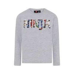 LEGO NINJAGO majica dugih rukava, melirano siva - 104
