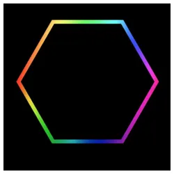 Hexagon LED tube light 1 head RGB 12V 410mm 6pcs