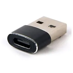 A-USB2-AMCF-02 Gembird USB AM to Type-C female adapter, black (ALT.CCP-USB3-AMCM-0M) FO