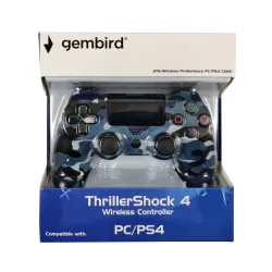 JPD-Wireless-Thrillershock PC/PS4 CAMO BLUE Gembird Bezicni gamepad sa dvostrukom vibracijom v2