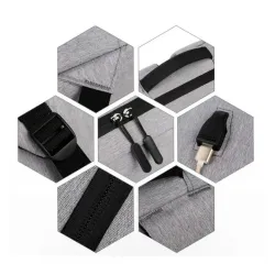 NCC-15-KLB011 Gembird Ranac poslovni Sivi za laptop 15,6inc 41x28x12cm USB konektor, 420g