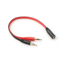 Audio kabl (2x3,5mm stereo jack muski na 3,5mm stereo zenski) 20cm