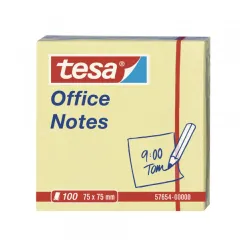 Samolepljivi listići TESA 100 lis, 75x75 žuti 57654