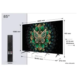 Televizor TCL 85C6K/MiniLED-QLED/85"/4K UHD/144Hz/Google TV/crna