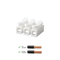 Bezvijačna luster klemna 3P, 400V/5A, 0.2-1.5mm2