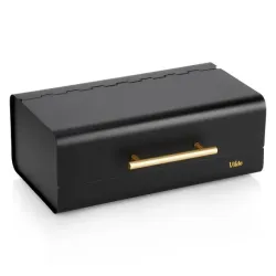 Vilde 229304 - Crna, metalna kutija za hleb 36x23x14.5 cm