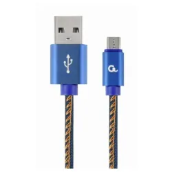 CC-USB2J-AMmBM-1M-BL Gembird Premium jeans (denim) Micro-USB cable with metal connectors, 1 m, blue