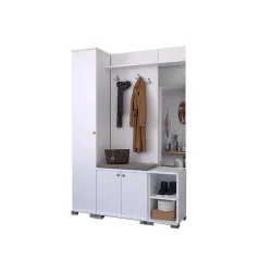 Predsoblje cipelarnik i čiviluk sa ogledalom belo