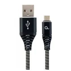 CC-USB2B-AMmBM-1M-BW Gembird Premium cotton braided Micro-USB charging - data cable,1m, black/white