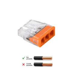 Ubodna klemna 3P, 450V/24A, 0.5-2.5mm2