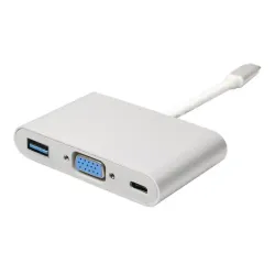 Adapter konverter USB 3.1 Tip C-USB 3.0/VGA/USB Tip C PD Kettz UVA-23