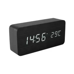 Drveni LED budilnik sa termometrom