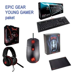YOUNG GAMER paket Sonrouz SE slušalice/Zora black miš/Defiant Black tastatura/Hybrid pad medium