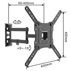 TV nosač ZGLOBNI 17"- 55"do 30kg Vesa 400*400