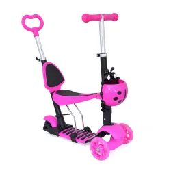 Trotinet 5u1 Bubamara - Bubamara roza - Trotineti za decu