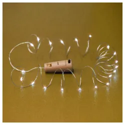 Toplo beli svetleći niz za flašu 1m