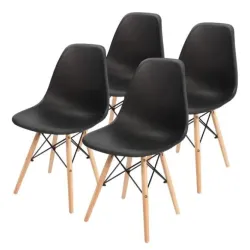 Set plastičnih trpezarijskih stolica 4 kom Aurora crna Lemon 25-KS006SET