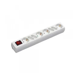 Produžni kabl COMMEL 1.4m, 4+4 utičnice, sklopka, beli