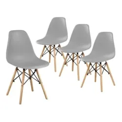 Set plastičnih trpezarijskih stolica 4 kom Aurora siva Lemon 25-KS007SET