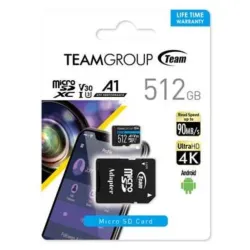 TeamGroup MICRO SDXC 512GB ELITE, UHS-I U3 V30 A1, 100/90MB/s +SD Adapter TEAUSDX512GIV30A103