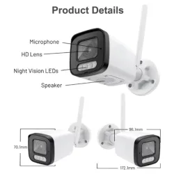 CAM-IP5MP-B6 GMB kamera 5MP, H.265 WiFi Camera, Metal, ICSEE App 2pcs IR LED+2pcs White LED, 2.8mm