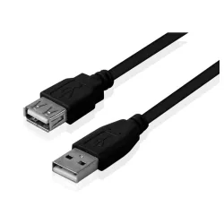 Kabl USB A - USB A M/F (produžni) 3m crni