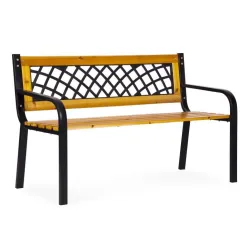 Drvena baštenska klupa sa rešetkastim naslonom 118×52 cm - MultiGarden
