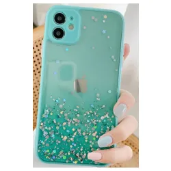 MCTK6-IPHONE X/XS * Furtrola 3D Sparkling star silicone Turquoise (89)