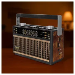 Prenosni retro radio prijemnik sivi