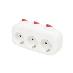 Strujni razdelnik sa 3 utičnice + prekidači