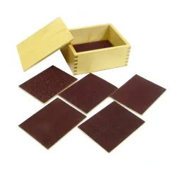 Montesori Taktilne pločice na šmirgl papiru u drvenoj kutiji