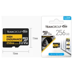 TeamGroup MICRO SDXC 256GB High Endurance UHS-I U3 V30,100/50MB/s, THUSDX256GIV3002 ZA VIDEO NADZOR!