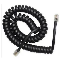 TC4P4CS-2M Gembird Telefonski kabl spiralni za slusalicu, RJ10 (4P4C), 2m, black