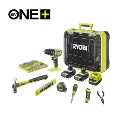 Set alata u koferu (aku. bušilica plus ručni alat i pribor) - RYOBI RDD18-2C20TAH