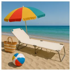 Baštenska ležaljka sklopiva bež 712000B