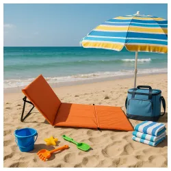 Ležaljka sklopiva za plažu 150x52cm narandžasta LP-720000N