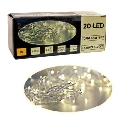 20 LED lanac belo svetlo na baterije