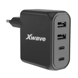 Xwave GaN100-2A2C  GaN ultra-brzi punjač 100w, 2USB-A + 2USB-C, za mobilne tablete Crni