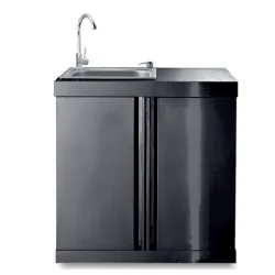 Crni inox modul sa sudoperom i ormarićem 16080