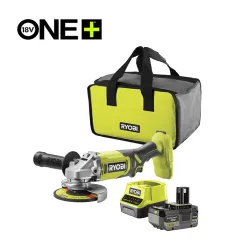 Set aku. ugaona brusilica (125mm) + punjač+ baterija 4Ah (18V ONE+™) – RYOBI RAG18125-1C40S