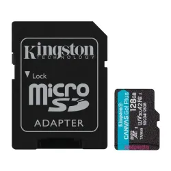 Micro SD Card 128GB Kingston+SD adapter SDCG4/128GB -  200/160 MB/s