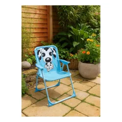 Dečija stolica na rasklapanje sa slikom šteneta, plava