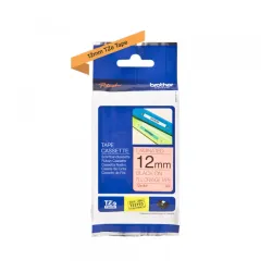 TZe-B31 crna na narandžasto fluo 12mm