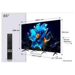 Televizor TCL 85P7K/QLED/85"/4K UHD/60Hz/Google TV/crna