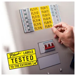 TZe-C31 crna na žuto fluo 12mm