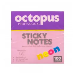 Samolepljivi blokčići 75x75 Octopus neon pink UNL-2043 100lista