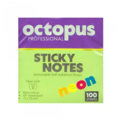 Samolepljivi blokčići 75x75 Octopus neon zeleni UNL-2044 100lista